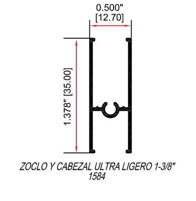 Zoclo y bazal ultra ligero 1-3/8'' 1584